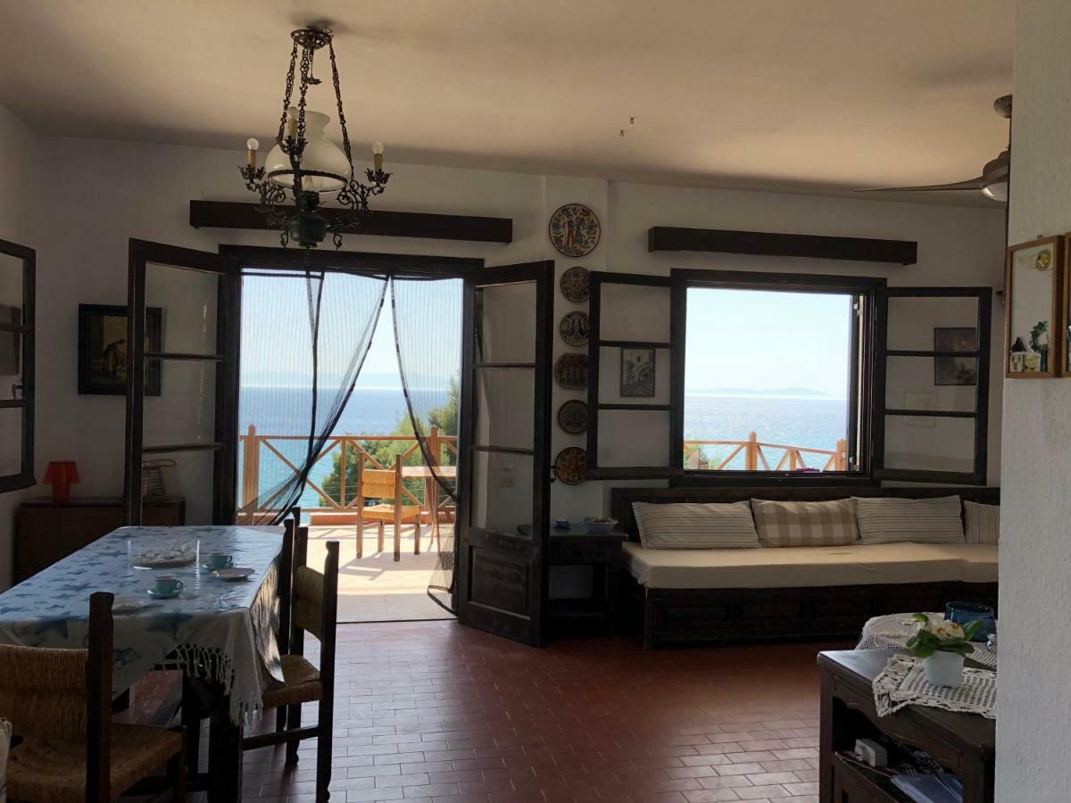 Vila Unique Sea View House Kalandra Exteriér fotografie